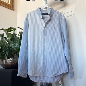 Ralph Lauren Men’s Striped Colorblock Oxford Button up Shirt Sz XL Blue White